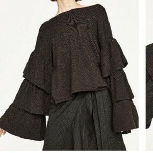 Zara Frilled Sleeve Sweater